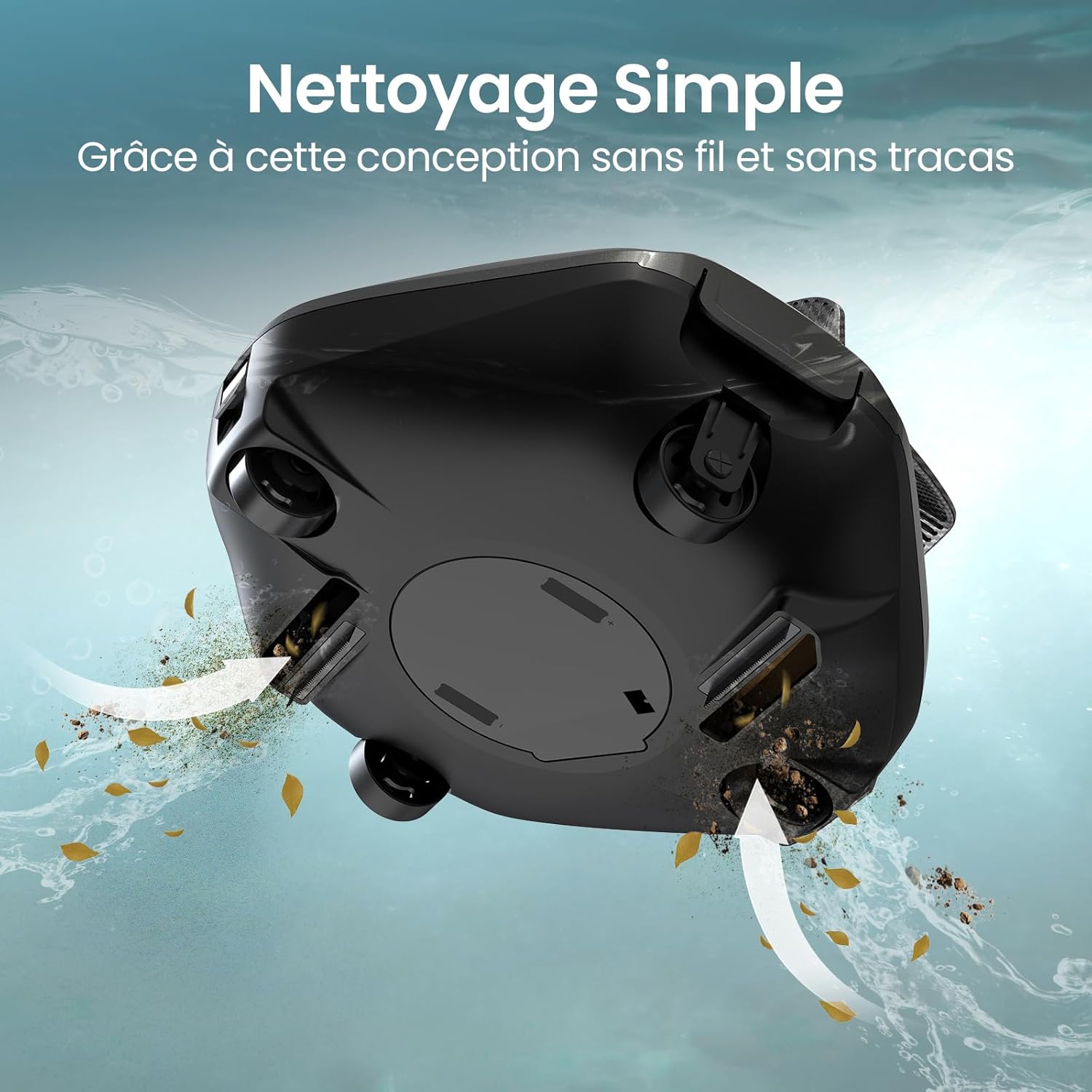 AIPER - Robot piscine série autonome - 80 m² - 90 min sans fil, 2 moteurs
