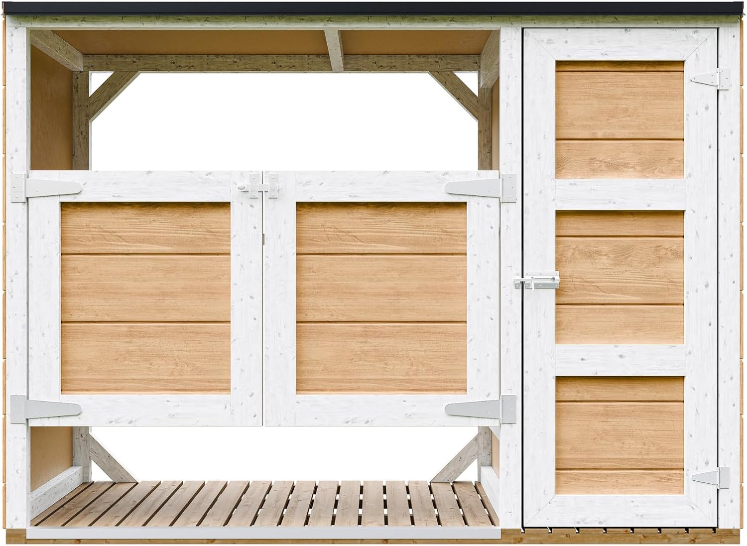 Abri de Jardin pour poubelles, Cache Poubelle extérieur 2x240L – Coffre de Rangement Exterieur, Armoire de Jardin, cabane de Jardin Exterieur – Timbela M981A-HARVEST Honey