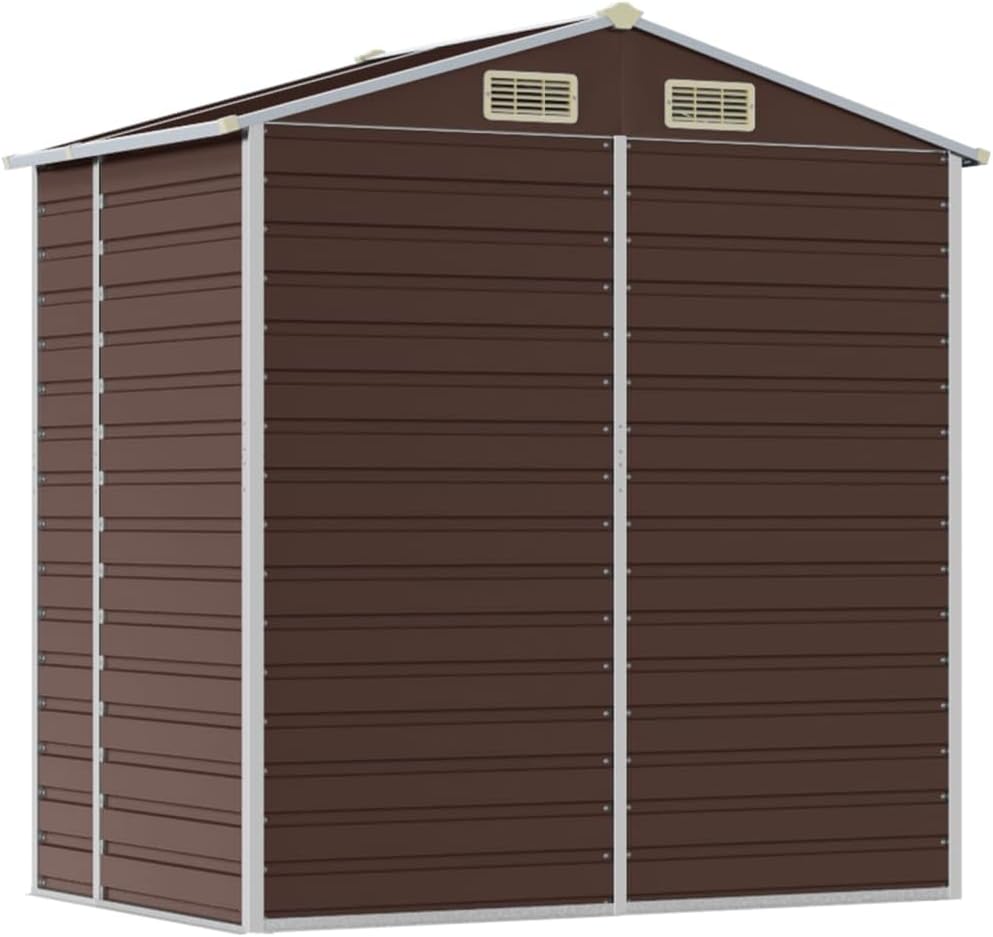 vidaXL - Abri de jardin - 191x130x198 cm - acier galvanisé, marron