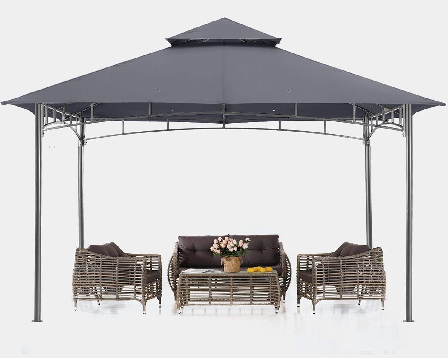 ABCCANOPY - tonnelle terrasse série – 3,05x3,05 m – cadre acier, gris foncé
