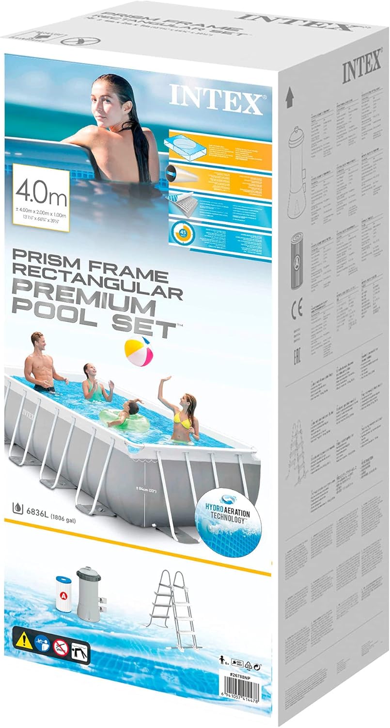 Intex - Piscine Prism Frame rectangulaire - 4x2x1m - tubulaire
