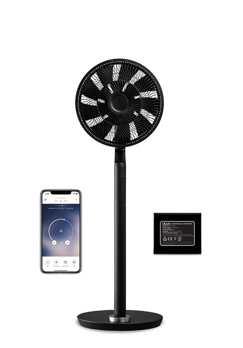 avec panneau de commande numérique, connectivité au smartphone affichée via l'écran de l'interface de l'application et design moderne élégant avec base circulaire