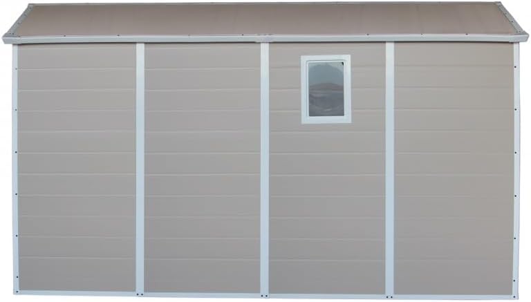 Jôbu - Abri de jardin résine 6,99m², acier, double porte, fenêtre, garantie 10 ans