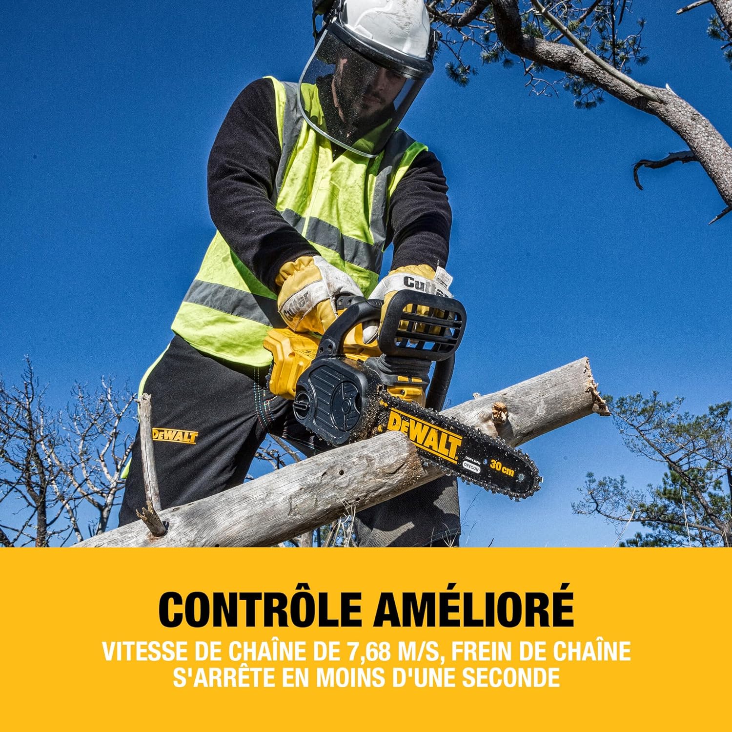 DEWALT - Tronçonneuse Brushless XR 18V, 30cm, compacte, DCM565N-XJ