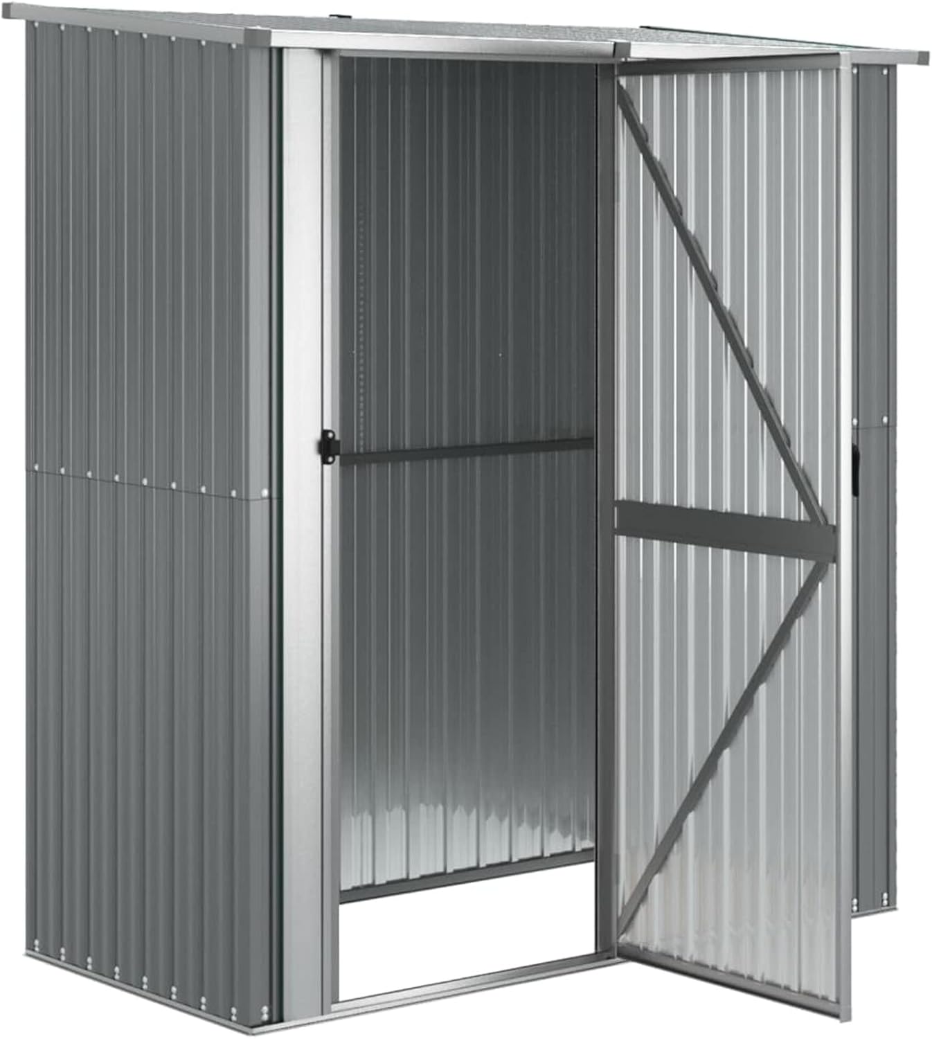 Homgoday - Abri de jardin acier galvanisé - 180,5x97x209,5 cm - Toit incliné, porte coulissante