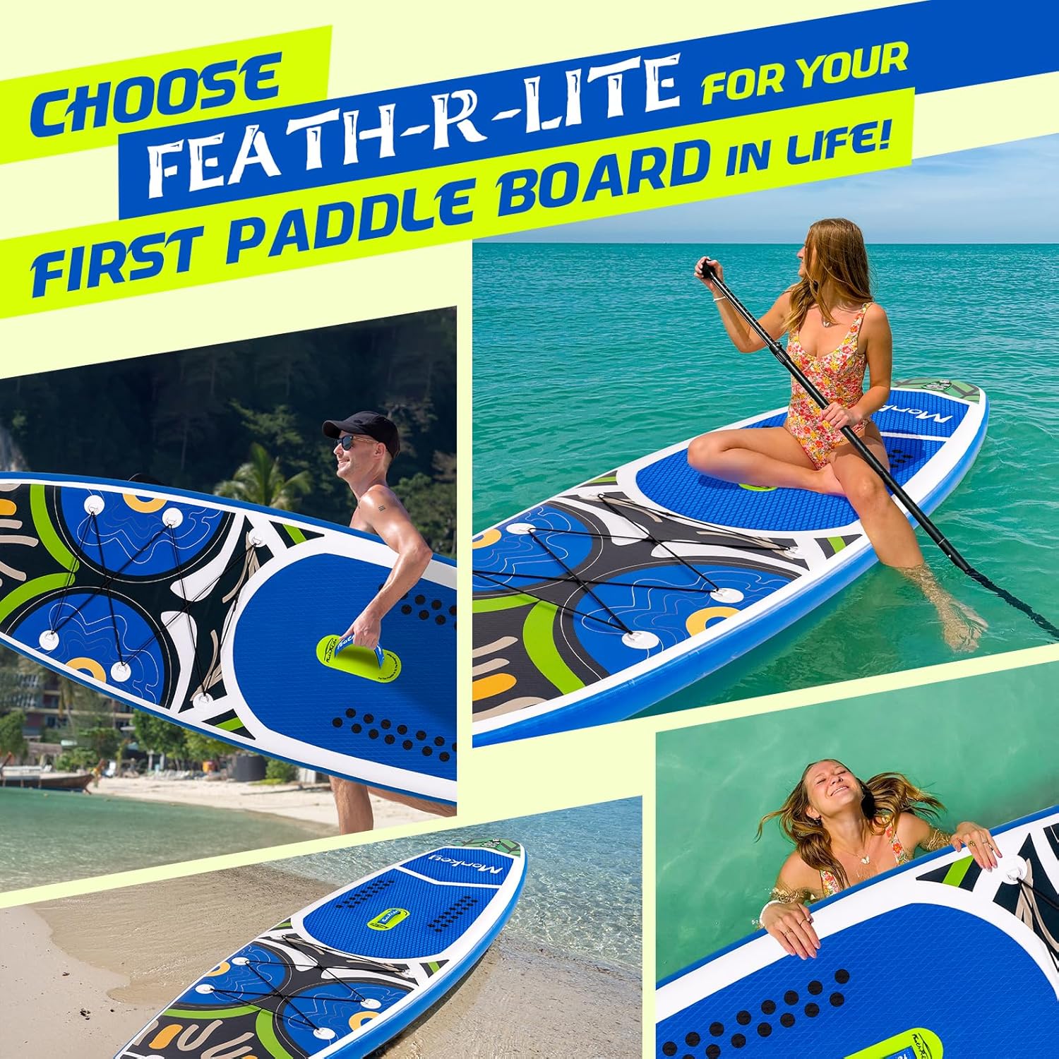 FunWater - planche de surf gonflable - 320x81x15 cm - kit complet, pagaie réglable, sac, pompe, sécurité