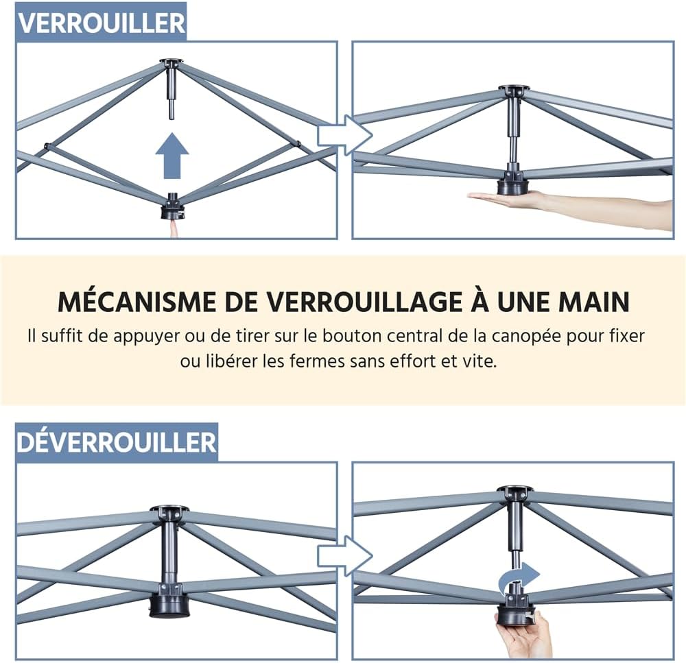 Yaheetech - Tonnelle pliable 3x3m - sac de transport, sacs de sable