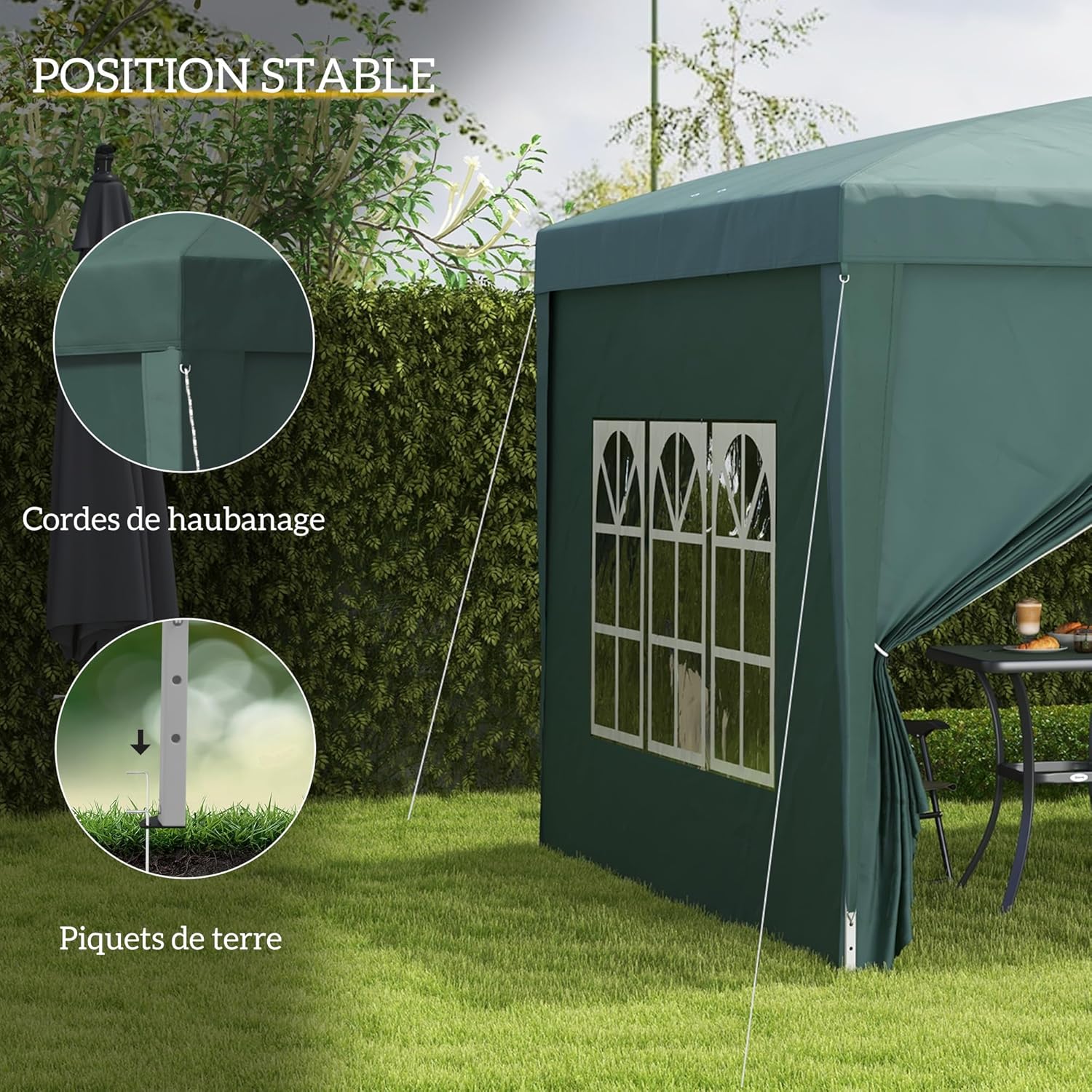 Outsunny - tonnelle pop-up série jardin - 3x3m - 4 parois amovibles, sac transport