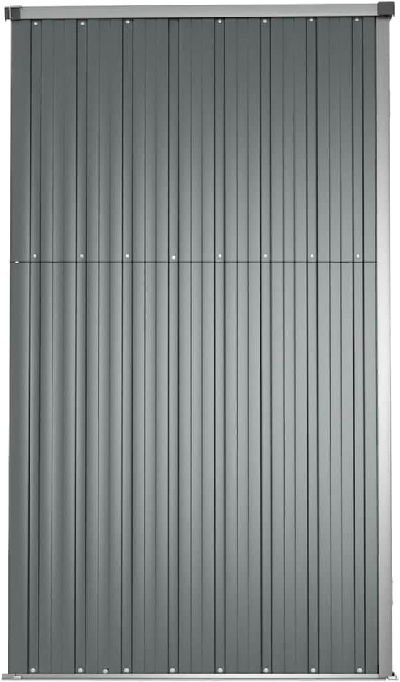 vidaXL Abri à Outils de Jardin Remise de Stockage Organisateur d'Outils Cabane de Rangement Extérieur Gris 225x89x161 cm Acier Galvanisé