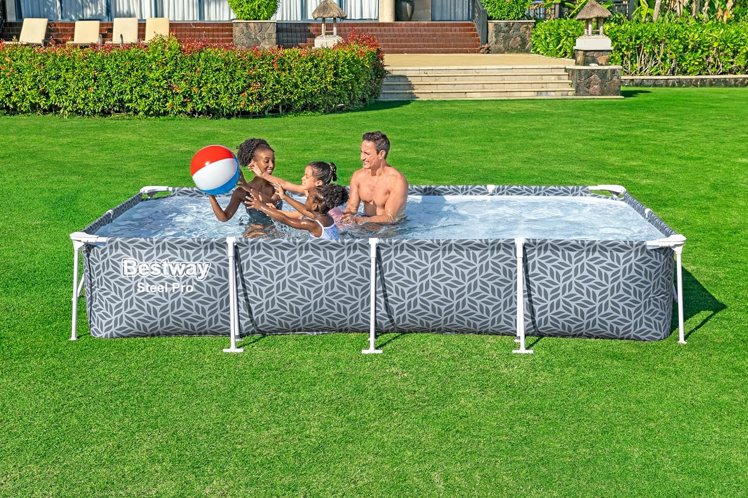Bestway - Steel Pro imprimée Graphique - 366x201x66 cm - Piscine hors sol rectangulaire