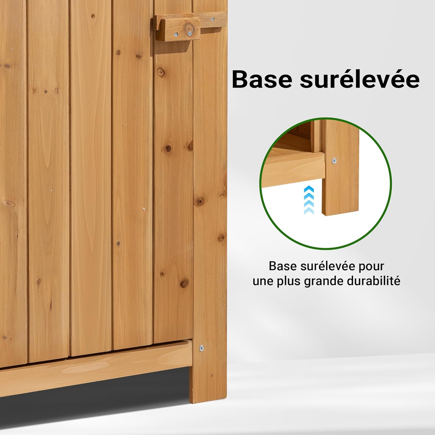 Wiltec - Abri de jardin bois - 770x540x1370mm - toit bitume, 2 portes