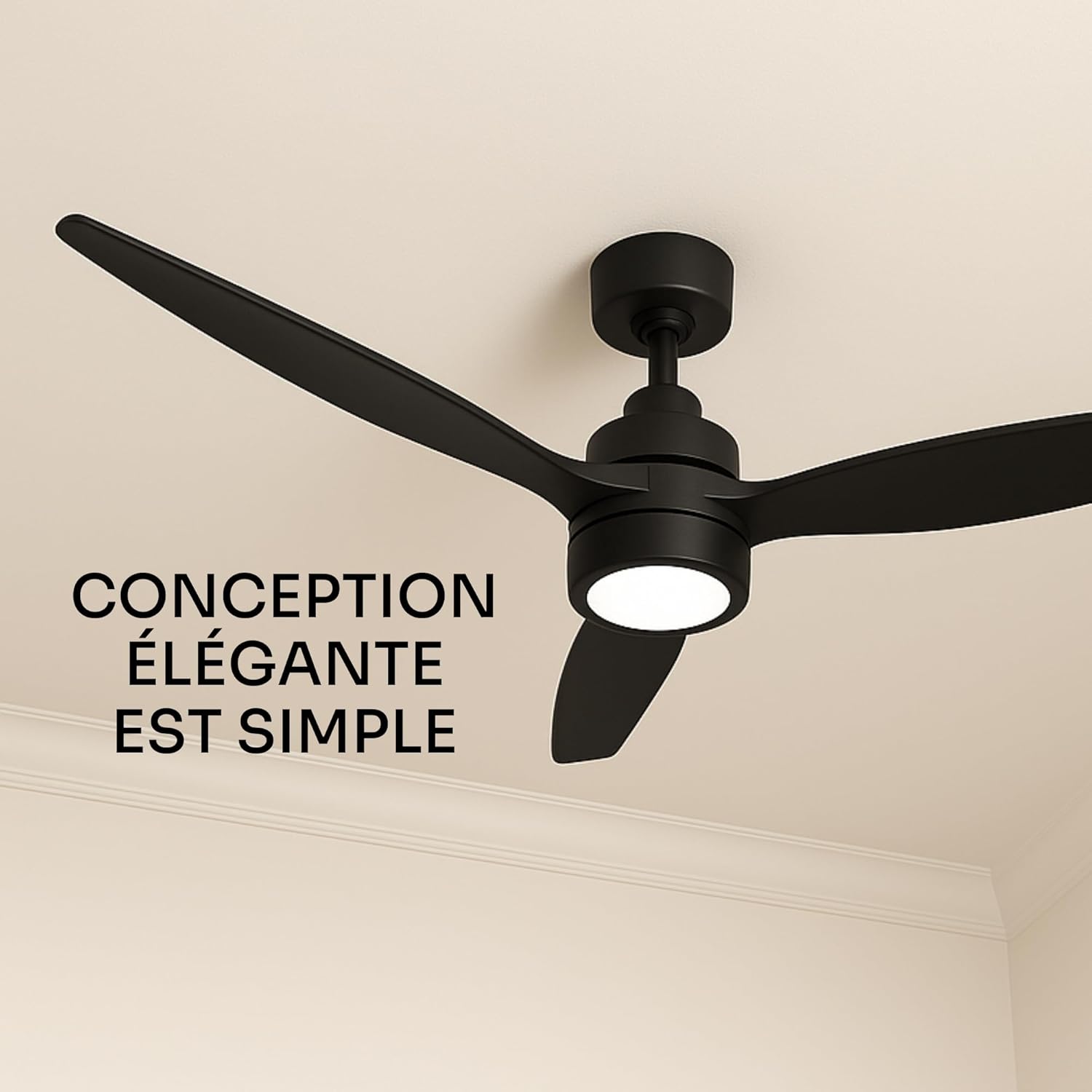 Mellerware - Brizy! Bright - 132cm - ventilateur plafond LED silencieux 45W