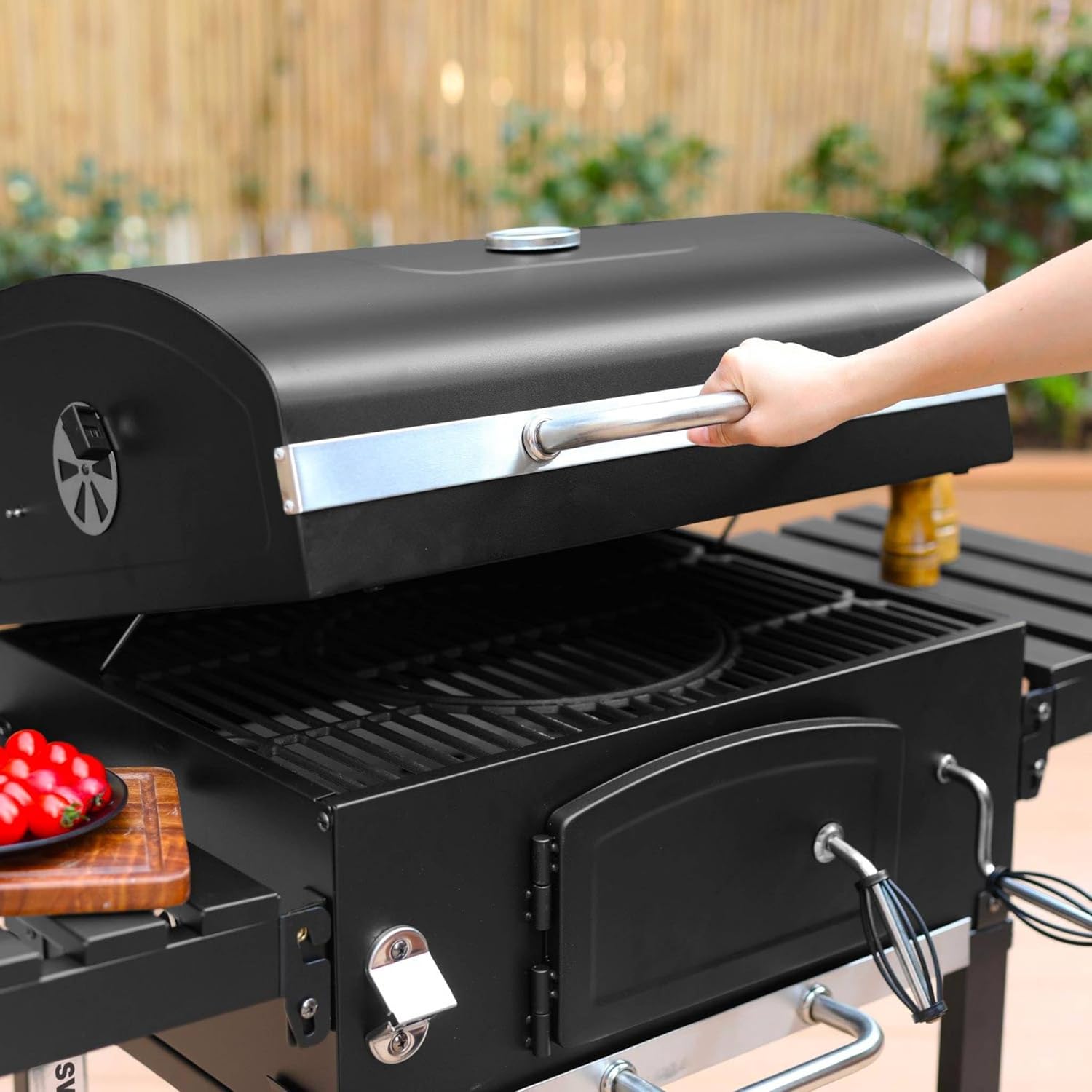 Alice - Bernard Noir - barbecue charbon, fumoir, tablettes, récupérateur