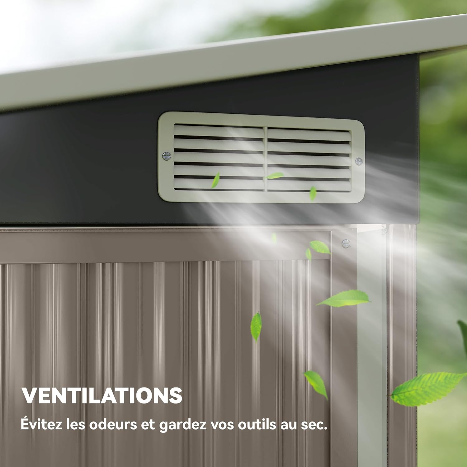 Outsunny - Abri de jardin métal - 234x132x185 cm - triple porte, toit incliné, aérations