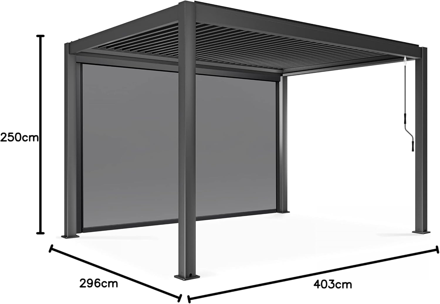 Oviala - Pergola bioclimatique autoportée - 3x4m - store inclus