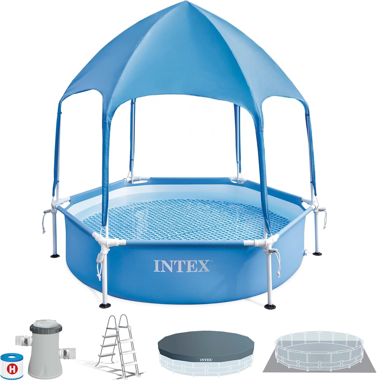 Intex Piscine avec Cadre en métal de 1,83 m x 38 cm - Taille d'installation : 1,83 m x 38 cm (28209NP)