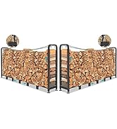 Himimi 2 pièces Etagère à bois en métal antirouille 235 x 32 x 116cm, capacité maximale 2,4m³, XX...