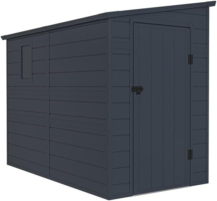 Jôbu - Abri adossé en résine 3,55m², fenêtre, aération, kit, acier