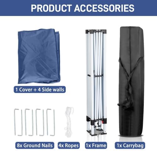 Bonnlo - Tonnelle pliante 2x2m, imperméable, 4 côtés, UV50+