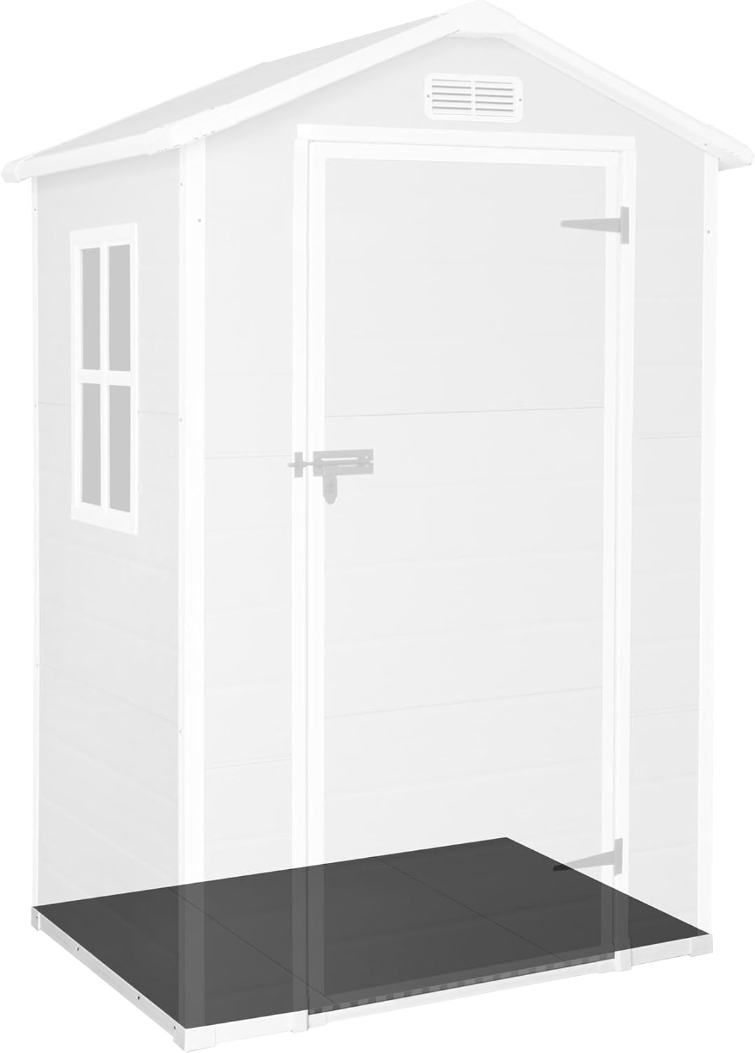 Abri de Jardin en Résine Aqua 1.4 - Assemblage Simple - Fenêtre à lumière du Jour - Panneaux de 12mm d'épaisseur - Plancher Inclus - Blanc Gris - Cabane de Stockage extérieur en PVC 1,37m2