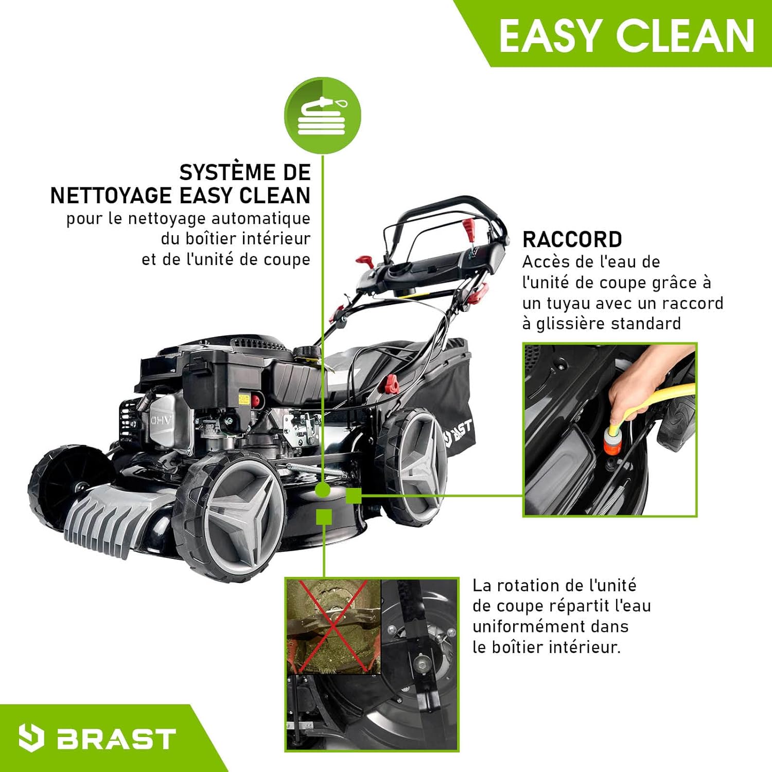 BRAST - tondeuse série Speed - 46cm - 3,5kW, mulching, 4en1, moteur 170cc