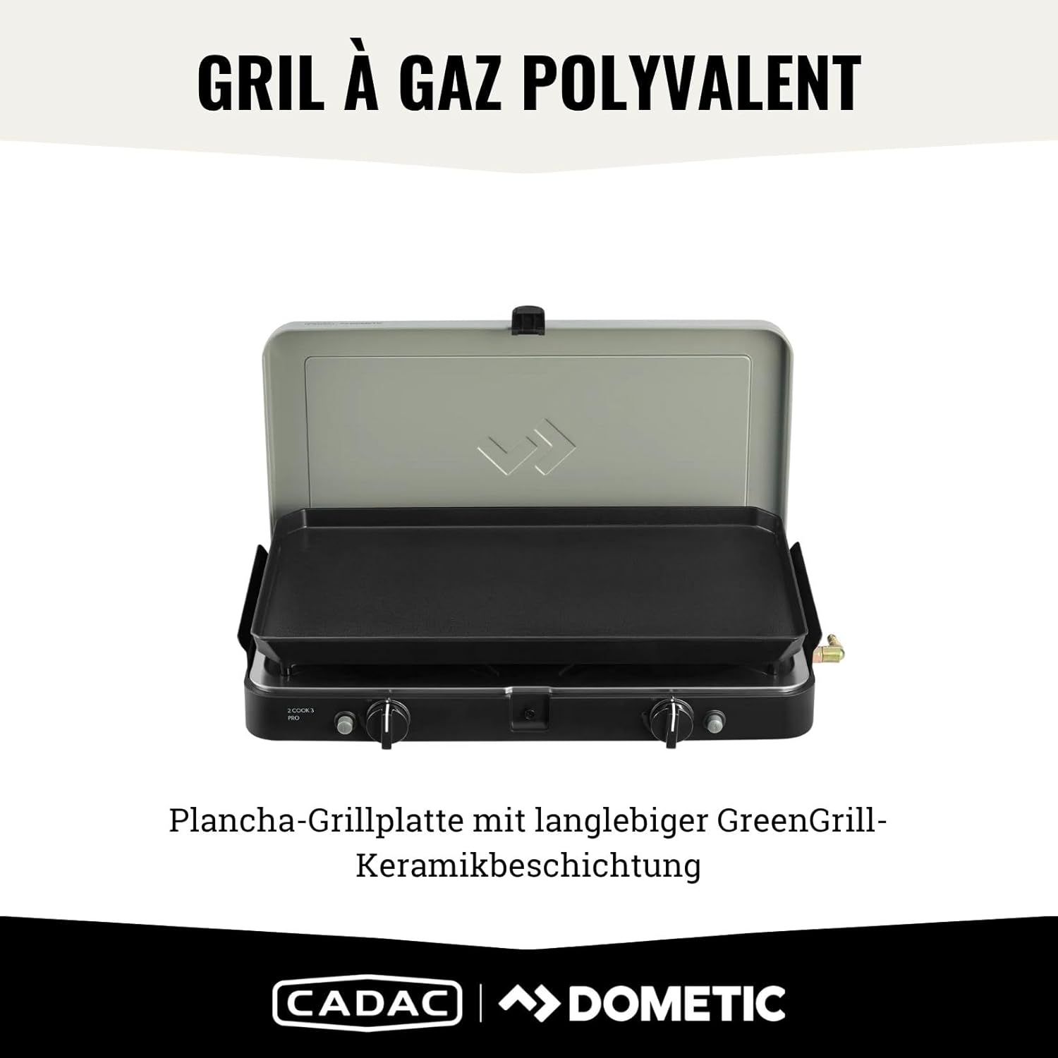 CADAC - 2 Cook 3 Pro Deluxe - surface inox - housse incluse - barbecue portable