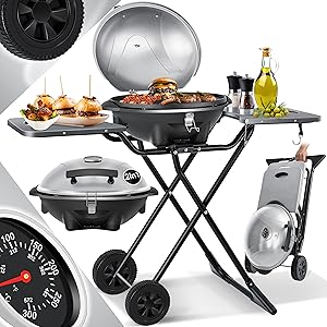 elektrischer Elektrogrill 2in1 Tischgrill in silber