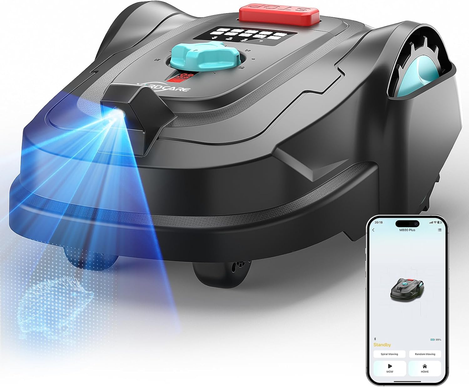 YARDCARE - M800Plus - tondeuse robot 800m², GPS, App, recharge auto