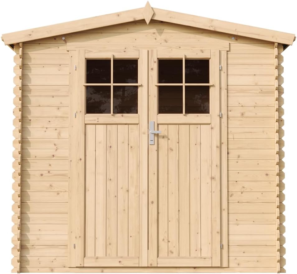 TIMBELA - abri de jardin bois, 4,33m², toit étanche, porte sécurisée, M369F+M369G