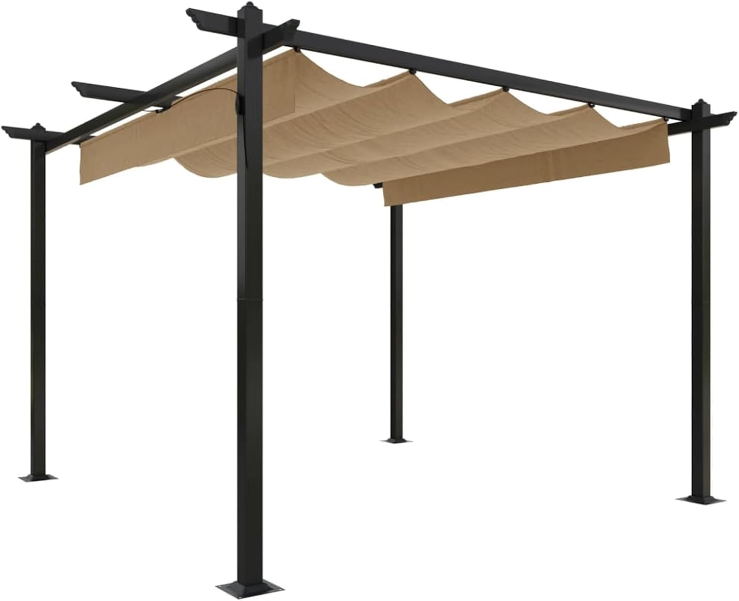 Homgoday - pergola extensible toit ouvrant - 3x3m - UV, jardin, taupe