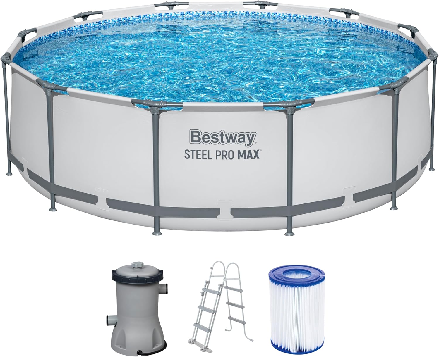 Bestway - Steel Pro Max piscine ronde - 366x100 cm - hors sol, robuste