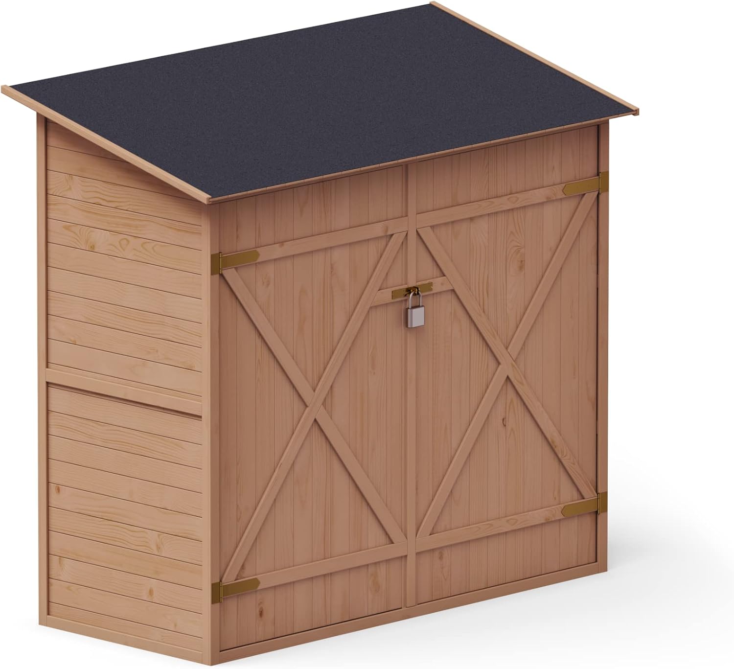 Upyard Abri de Jardin en Bois Naturel - Cabine de Rangement Extérieur - Cabane à Outils avec Système D'étagères 149x78x164 cm, Imprégné