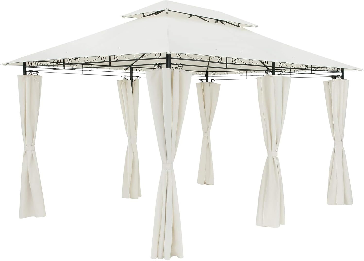 CASARIA - Pavillon Topas 3x4m, métal, hydrofuge, UV 50+, crème