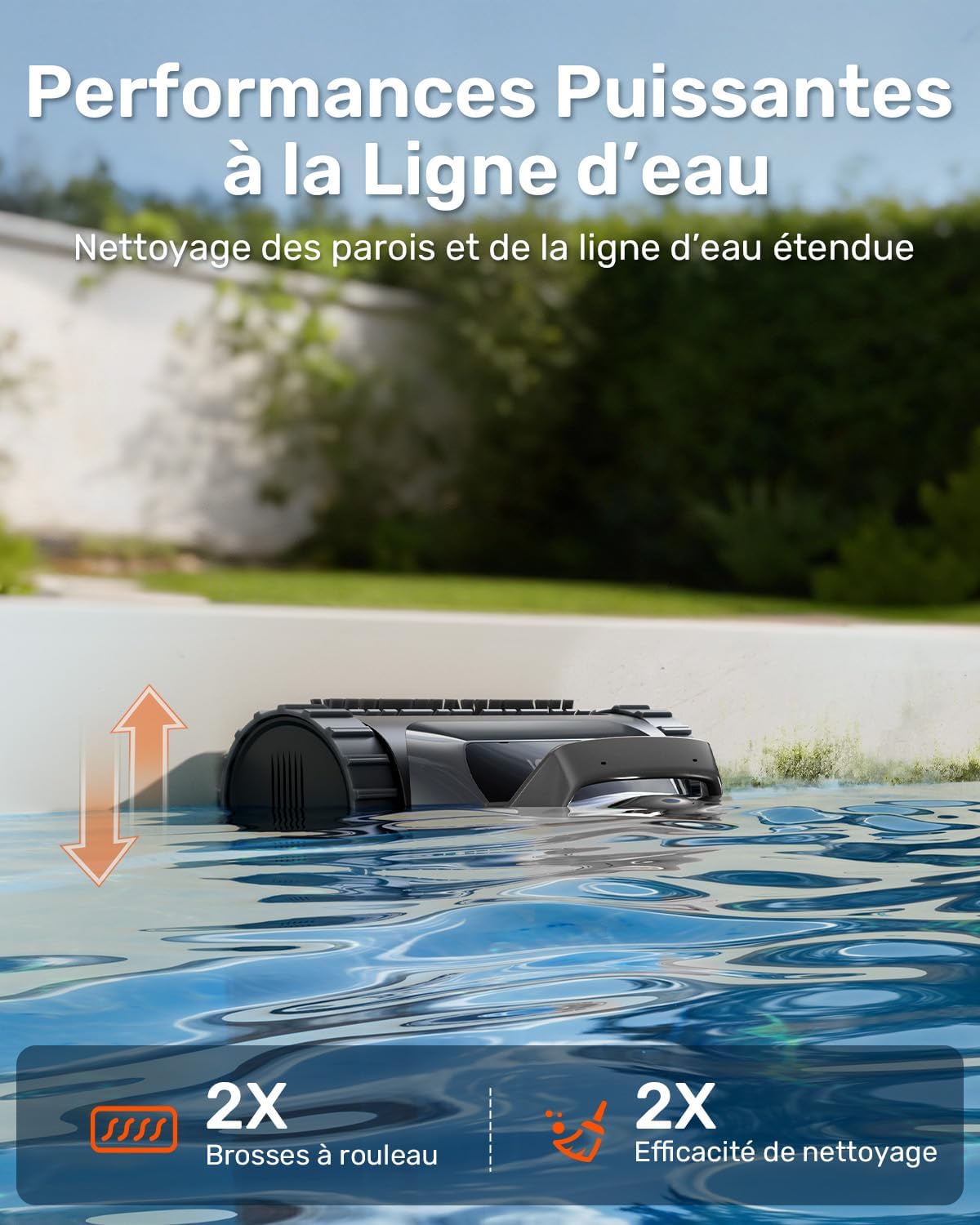 Gosvor (2026 Nouveau) LiteVac G1 Robot Piscine Fond et Parois, 6,9 kg Ultra Léger, Jusqu’à 200 Min d’Autonomie, Double Filtration, Navigation Intelligente & App, pour Piscines Jusqu’à 200 m²