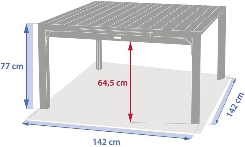Hespéride - Evasion - table extensible 10 places - alu et effet bois