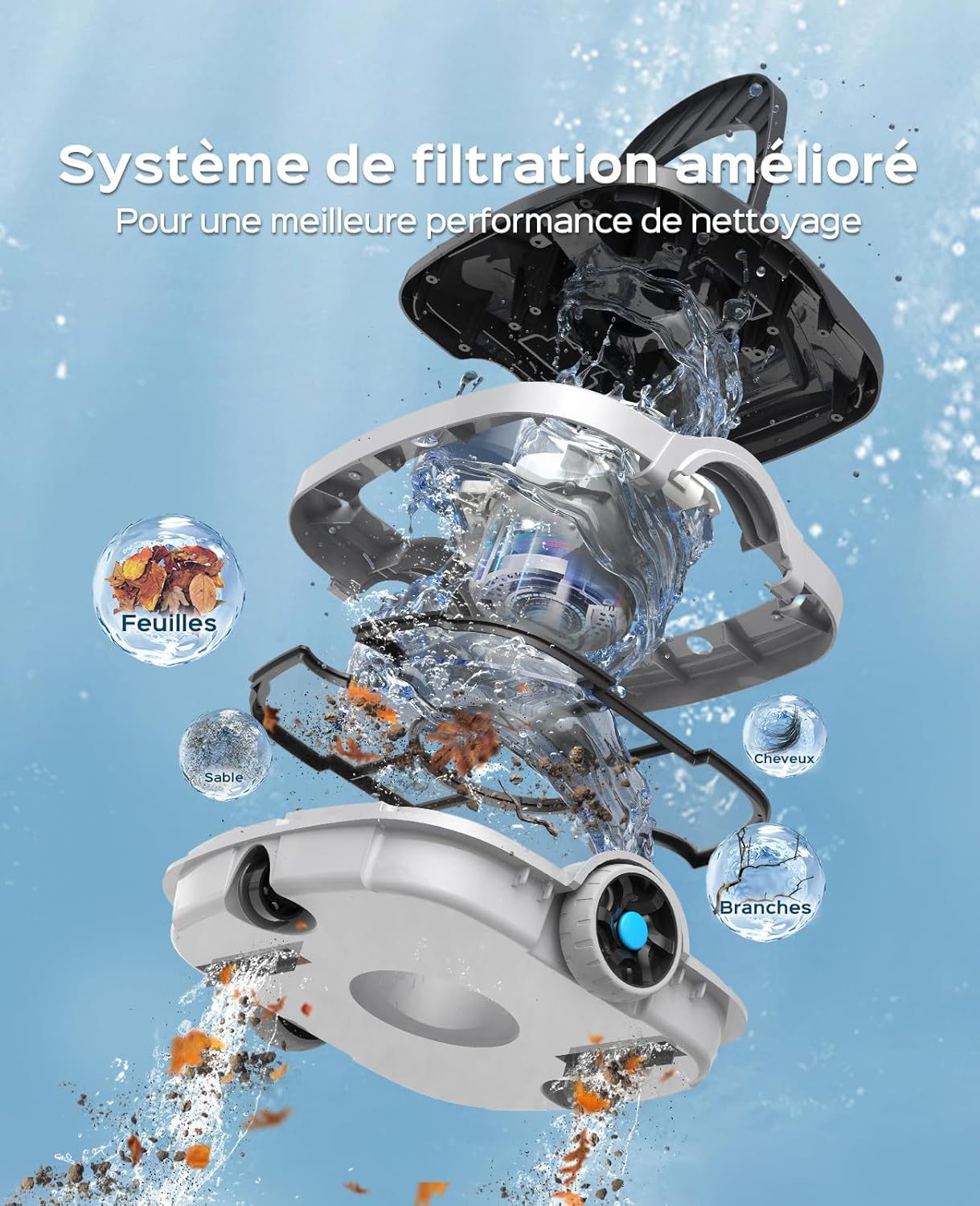 WYBOT - Osprey 200 Max - 80m² - robot piscine sans fil, 100 min, Osprey200Max