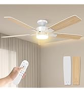 Airwit 132 cm Grand ventilateur de plafond avec éclairage, silencieux et lumière