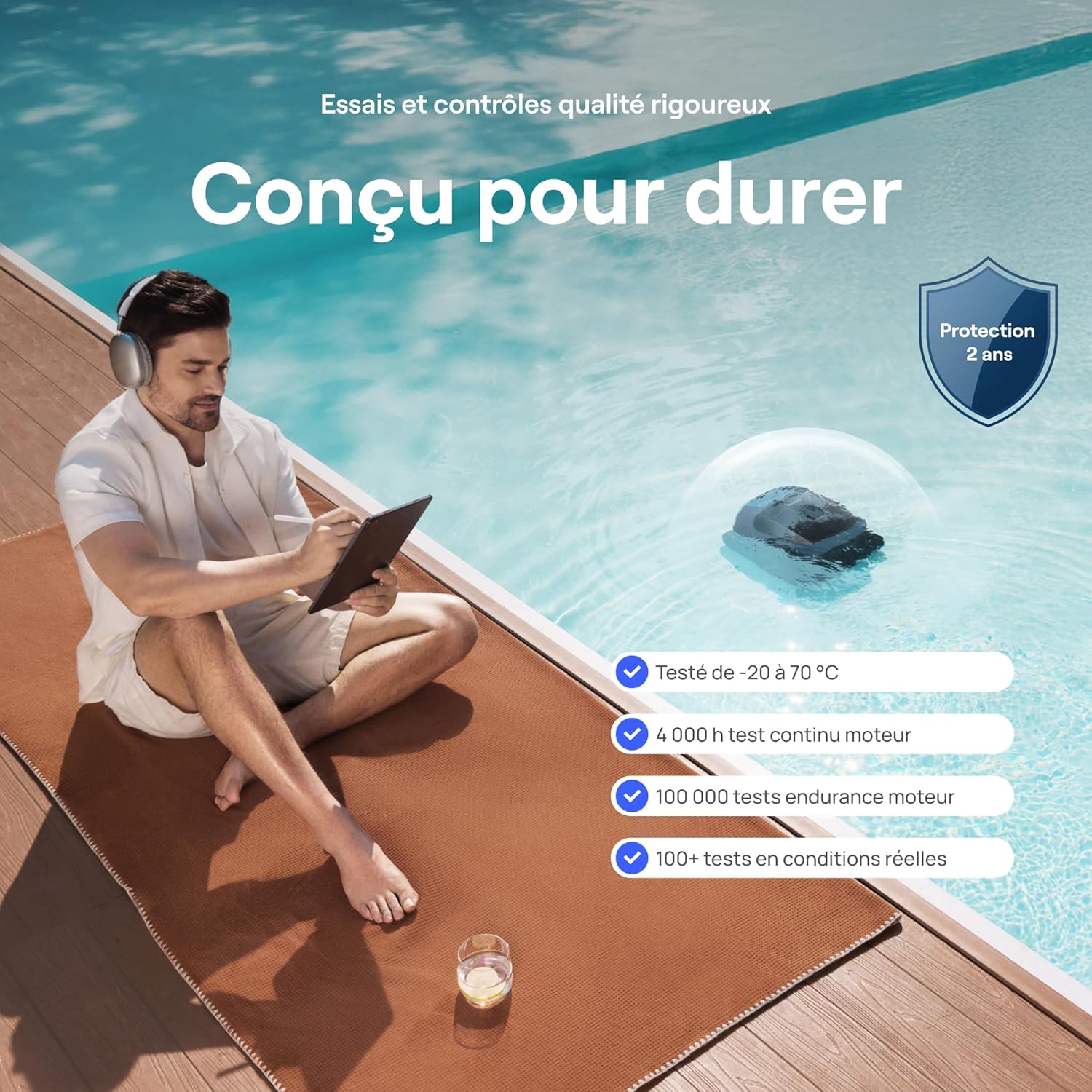 Robot Piscine - Beatbot Sora - Sans fil, aspirateur puissant, autonomie 5h, contrôle app - Bleu Profond - BEATBOT-30