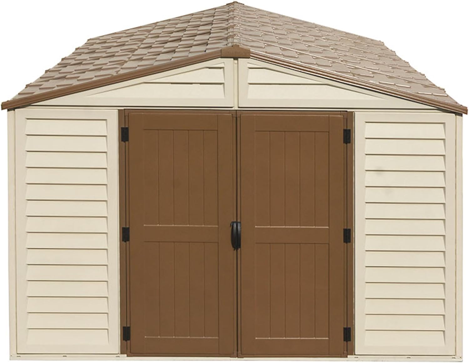 Duramax - Woodbridge Plus - 10,5'x13' - abri jardin résine, beige/brun, 399,8x318,7x222 cm