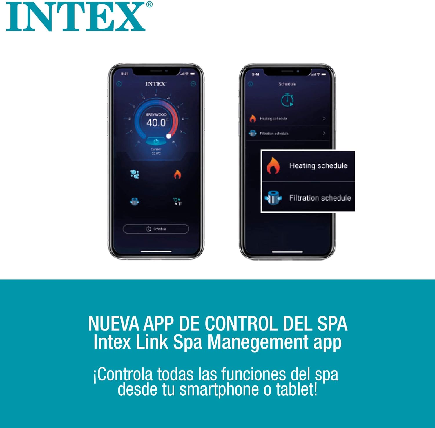 Intex - Pure Spa Carbone 6 places - grande capacité, structure robuste