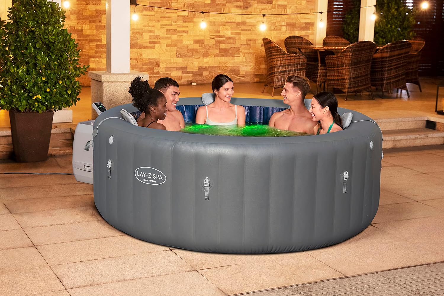 Bestway - Spa Santorini Smart HydroJet Pro - 216x216x80cm - 5 à 7 personnes, contrôle par application