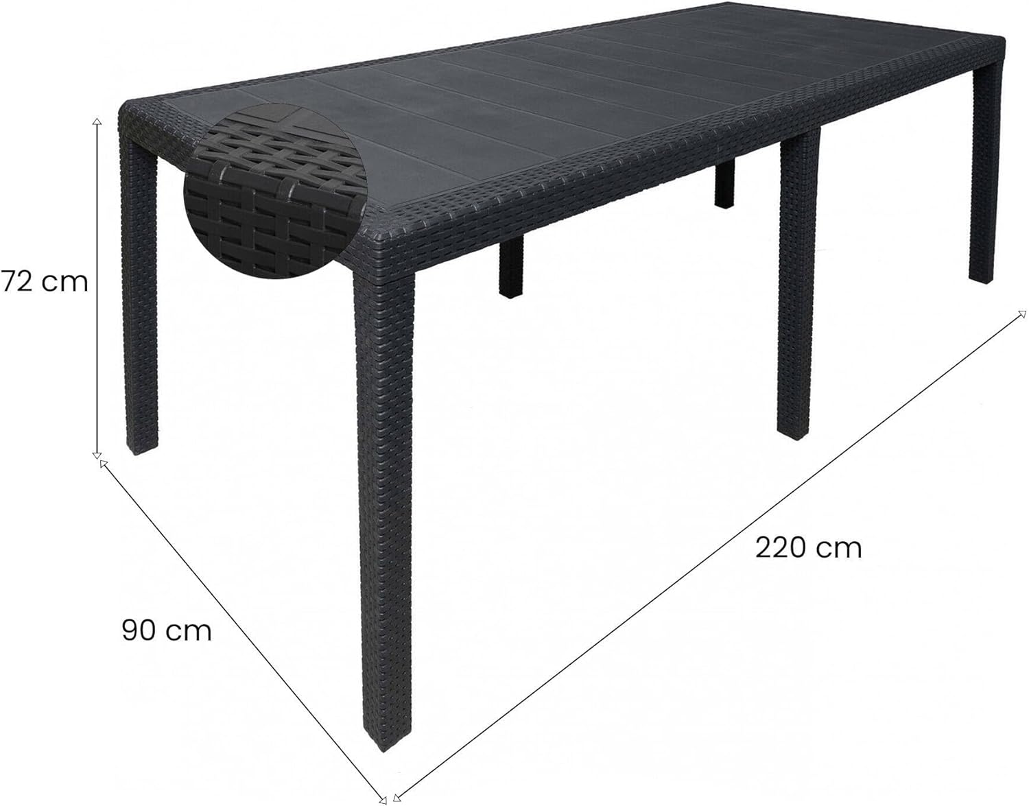 Dmora - Roma table serie - 150/220x90x72 cm - jardin extensible