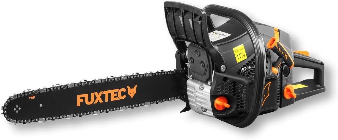 Fuxtec Tronçonneuse Thermique 46 cm - 18 Pouces FX-KS255 Black Edition 54cm3 2 Temps Essence 2,3kW Élagage Ébranchage Bois De Chauffage