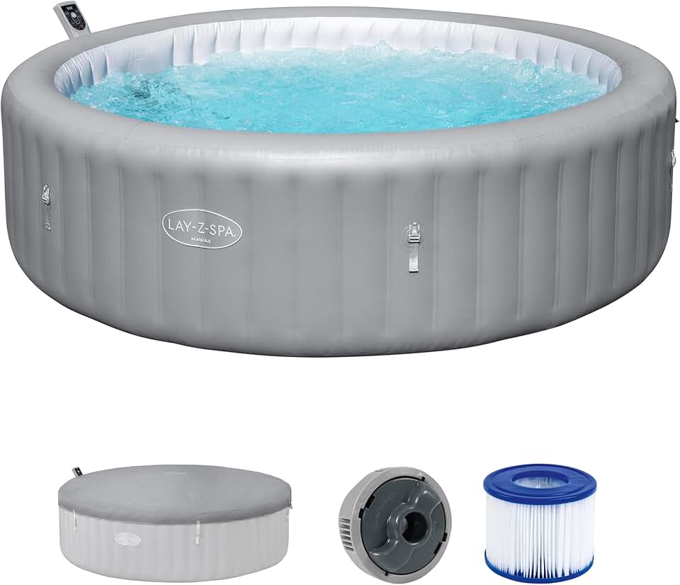 Bestway - Hawaii MaxHold EnergySense UltraFit - 2,36m x 71cm - AirJet rond gris - 8 places