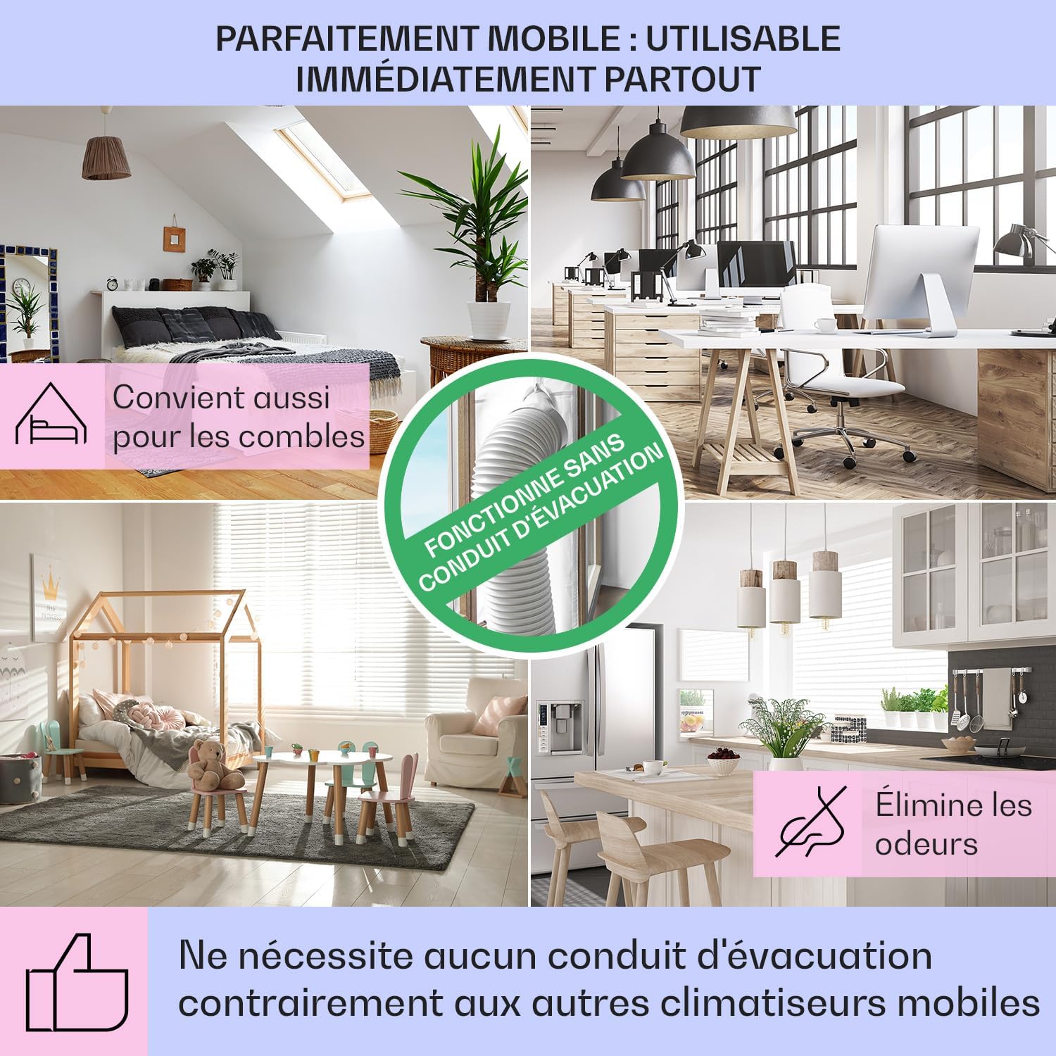 Klarstein - Rafraîchisseur d’air 5-en-1, 360m³/h, 50W, ioniseur, mode nuit