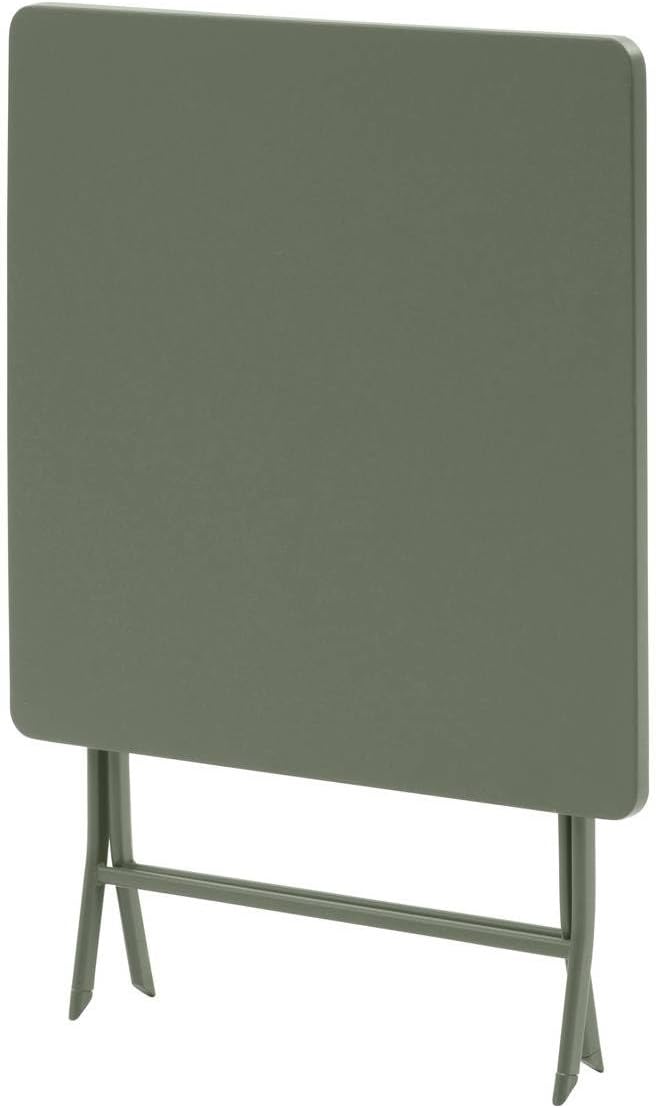 Hespéride - Greensboro carrée 2 places - acier vert antirouille - table pliante jardin