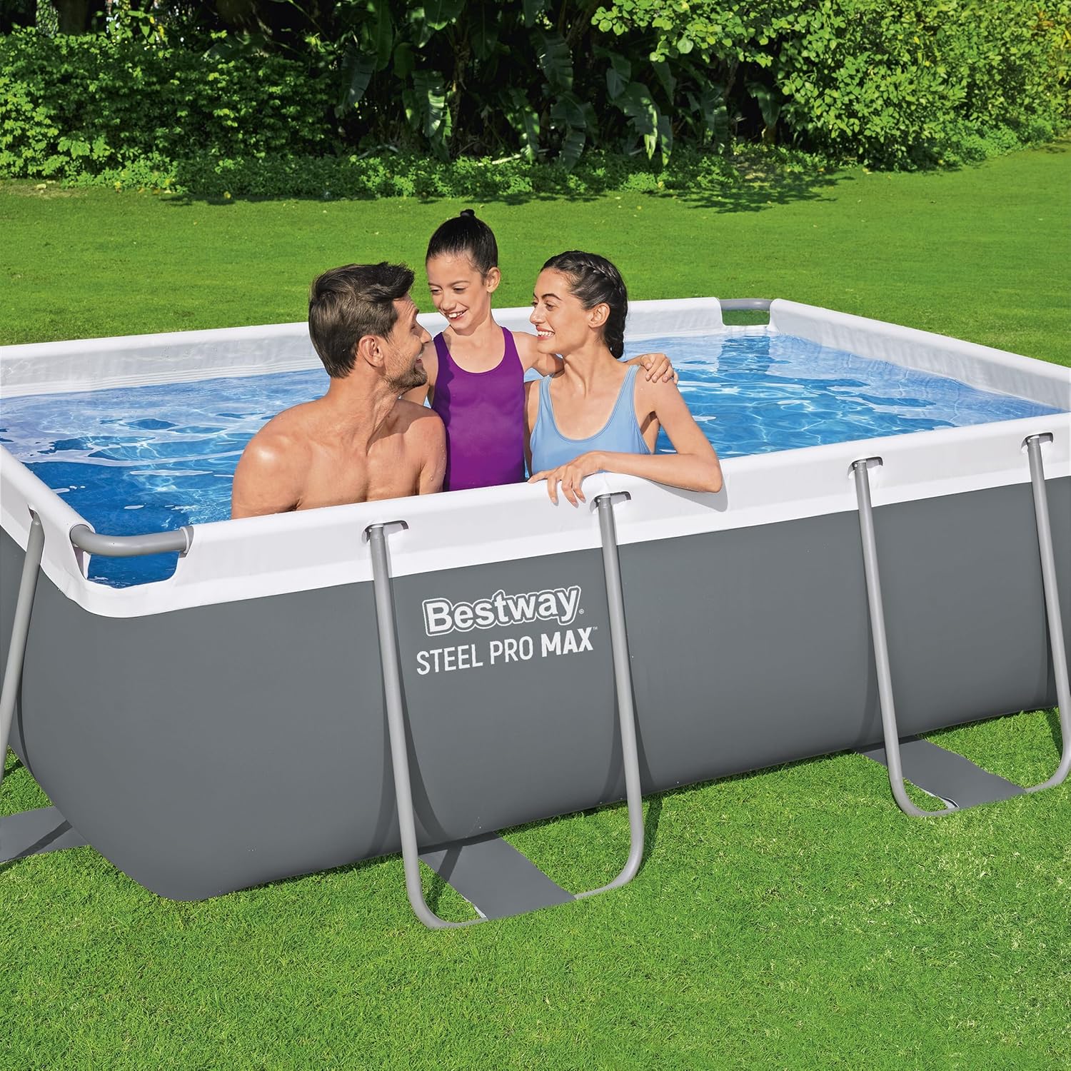 Bestway Steel Pro Max Kit Piscine Hors Sol - 282 cm x 196 cm x 84 cm - Gris