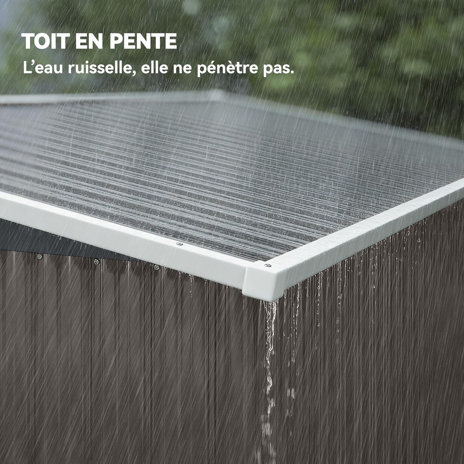 Outsunny - Abri de jardin métal - 234x132x185 cm - triple porte, toit incliné, aérations
