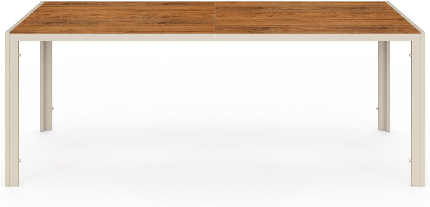 IDMarket - Noumea Salon jardin 190 cm verre-bois, 8 chaises empilables