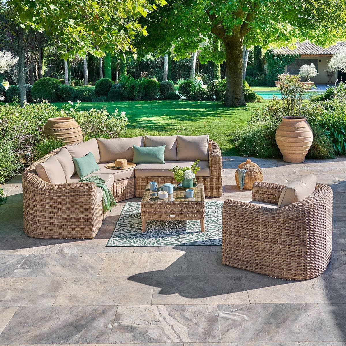 Hespéride - Mooréa Savana salon d'angle 5 places - aluminium époxy rustproof - extérieur terrasse